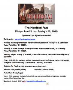 The Mordecai Fast June 21-23, 2019