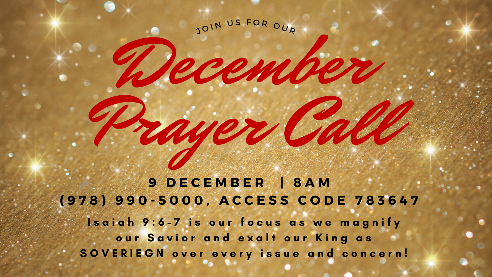 December Prayer Call