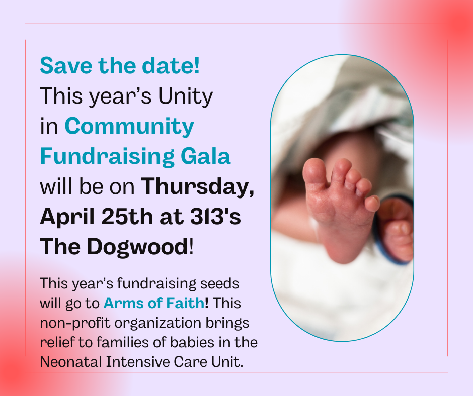 Save the date! This year’s Unity in Community Fundraising Gala will be on Thursday, April 25th at 313's The Dogwood!