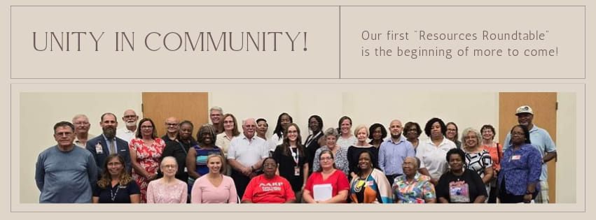 Our first collaborative "Unity in Community Resources Roundtable" was a huge success in that many services connected in new ways!